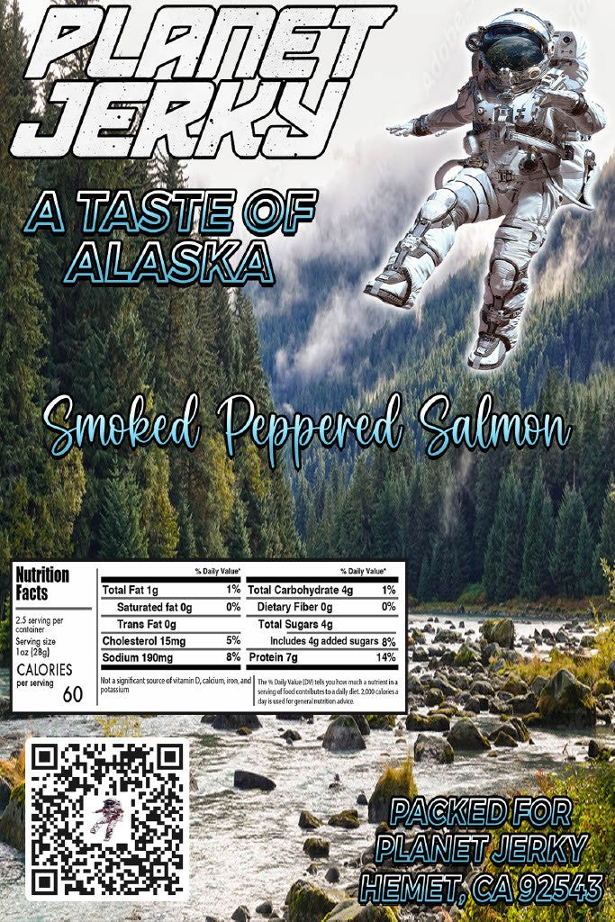 Wild Caught Smoked Peppered Salmon Jerky